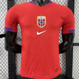 2025/26 Norway Home Red Player Version Soccer Jersey