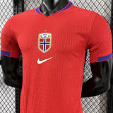 2025/26 Norway Home Red Player Version Soccer Jersey