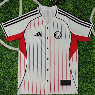 2025/26 River Plate White Baseball T-Shirt