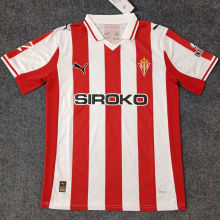 2025/26 Gijon Home Red White Fans Soccer Jersey 希洪竞技
