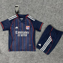 2025/26 Lyon Away  Kids Soccer Jersey
