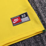 1998 Brazil Home Yellow Kids Retro Long Sleeve Soccer Jersey