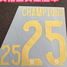 CHAMPIONS #25 Gold Font England Women 英格兰女足冠军字体 (You can buy it Or tell me to print it on the Jersey )