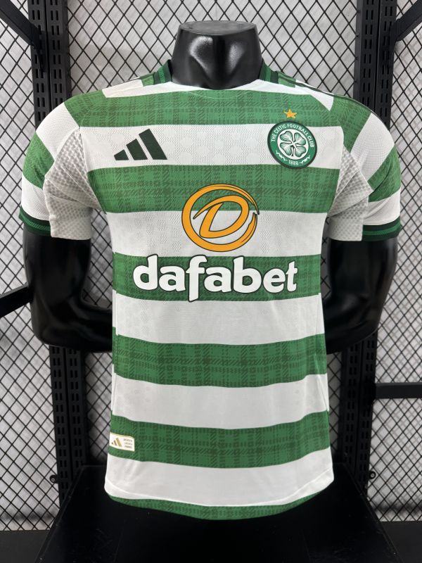 2025/26 Celtic Home White Green Player Version Soccer Jersey