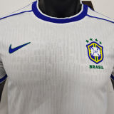 1998 Brazil White Retro Player Version Soccer Jersey 球员版
