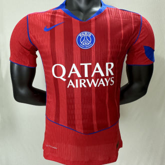 2025/26 PSG Third Red Player Version Soccer Jersey