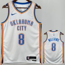 Thunder WILLIANS #8 White NBA Jersey