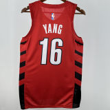Trail Blazers YANG #16 Red NBA Jersey