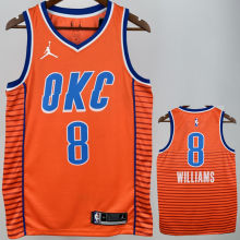 Thunder WILLIANS #8 Orange NBA Jersey