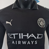 2025/26 Man City Away Black Player Version Long Sleeve Soccer Jersey