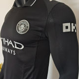 2025/26 Man City Away Black Player Version Long Sleeve Soccer Jersey