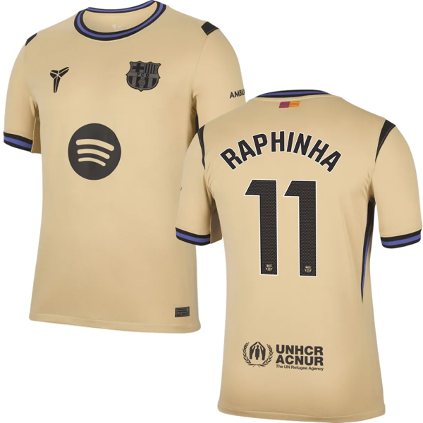 RAPHINHA # 11 BA 1:1 Quality Away Fans Soccer Jersey 2025/26 (LaLiga Font 西甲字体 有号下广告) ★★