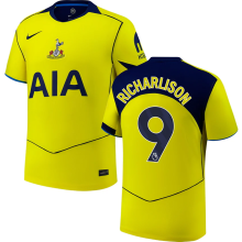 RICHARLISON #9 TH FC Third Yellow Fans Soccer Jersey 2025/26 (League Font 联赛字体 ) ★★