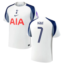 xavi #7 TH FC 1:1 Quality Home White Fans Soccer Jersey 2025/26 (UCL Font 欧冠字体 ) ★★