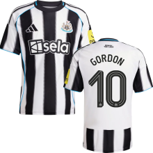 GORDON #10 Newcastle 1:1 Quality Home Fans Soccer Jersey 2025/26  (UCL Font 欧冠字体 ) ★★