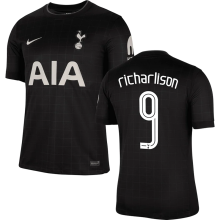 richarlison #9 TH FC 1:1 Quality Away Black Fans Soccer Jersey 2025/26 (UCL Font 欧冠字体 ) ★★