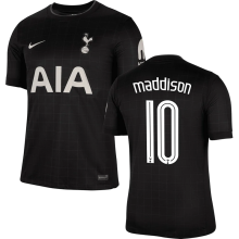 maddison #10 TH FC 1:1 Quality Away Black Fans Soccer Jersey 2025/26 (UCL Font 欧冠字体 ) ★★