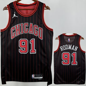 2025/26 Bulls RODMAN #91 Black NBA Jerseys