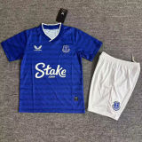 2025/26 Everton Home Blue Kids Soccer Jersey 带胸前广告