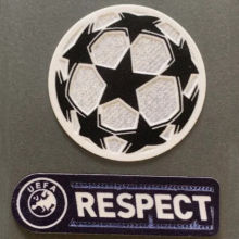 UCL Champion League Patch With Respect Patch  欧冠球+黑紫色公平条  (You can buy it Or tell me to print it on the Jersey )