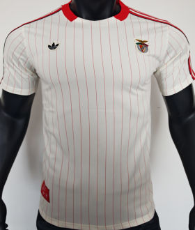 2025/26 Benfica White Retro Style Player Version Soccer Jersey