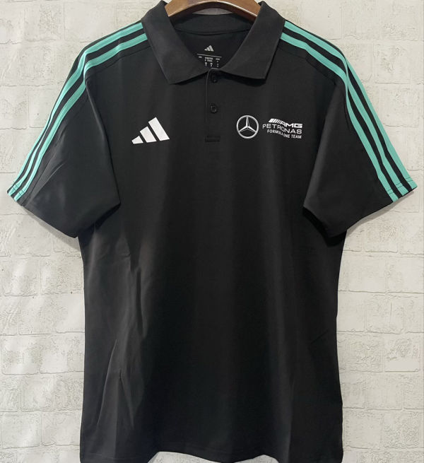 2026 Mercedes AMG Petronas F1 Black POLO Team T-Shirt  有领