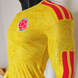 2026/27 Colombia Home Yellow Player Version Long Sleeve Soccer Jersey