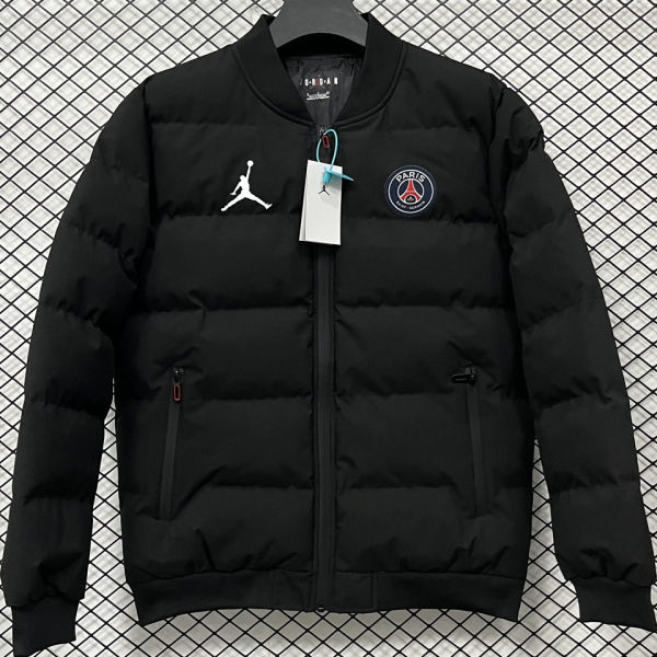 2026/27 PSG x Jordan Black Baseball Cotton Windbreaker Jacket BQ7702 蓝标