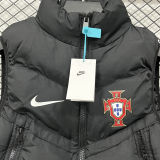 2026/27 Portugal Black Cotton Vest Jacket  J3308 黑色