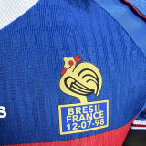 1998 France Home Blue Retro Player Version Soccer Jersey