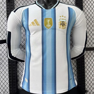 2026/27 Argentina Home Player Version Long Sleeve Soccer Jersey  背上有1893