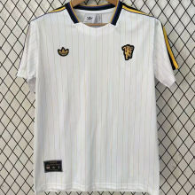 2025/26 M Utd White Retro Style Fans Soccer Jersey