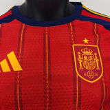 2026/27 Spain Home Red Player Version Long Sleeve Soccer Jersey