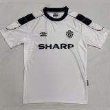 1999/2000 M Utd Away White Retro Fans Soccer Jersey（sharp）