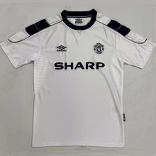 1999/2000 M Utd Away White Retro Fans Soccer Jersey（sharp）