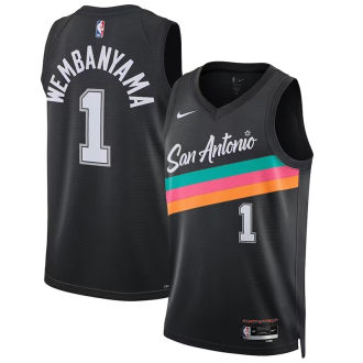 2026 Spurs WEMBANYAMA #1 Black City version NBA Jerseys