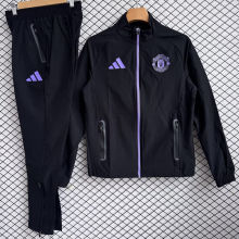 2026 M Utd Black Windbreaker Jacket  （A Set）