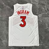 2023 Toronto Raptors INGRAM # 3  White NBA Jerseys