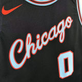 2026 Bulls WHITE #0 Black NBA Jerseys