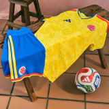 2026/27 Colombia Home Yellow Kids Long Sleeve Soccer Jersey