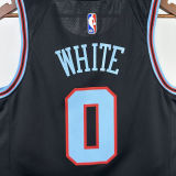 2026 Bulls WHITE #0 Black NBA Jerseys