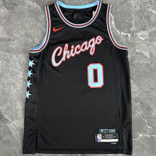2026 Bulls WHITE #0 Black NBA Jerseys