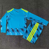 2026/27 Spain Goalkeeper Blue Kids Long Sleeve Soccer Jersey  长袖童装