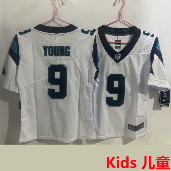YOUNG #9 Carolina Panthers Kids NFL Jersey 黑豹