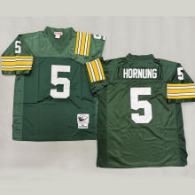 HORNUNNNG #5 Men's Green Bay Packers Retro NFL Jersey 包装工