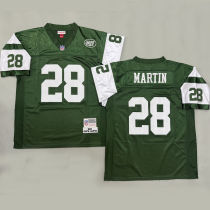 MARTIN #28 Men's New York Jets Retro NFL Jersey 喷气机