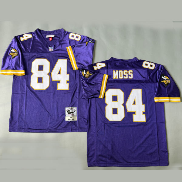 MOSS #84 Men's Minnesota Vikings Retro NFL Jersey 维京人
