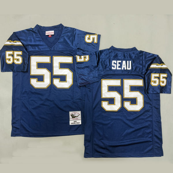 SEAU #55 Men's Los Angeles Chargers Retro NFL Jersey 闪电