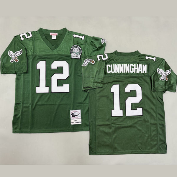 CUNNINGHAM #12 Men's Philadelphia Eagles Retro NFL Jersey 老鹰
