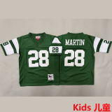 MARTIN #28 New York Jets Retro Kids NFL Jersey 喷气机